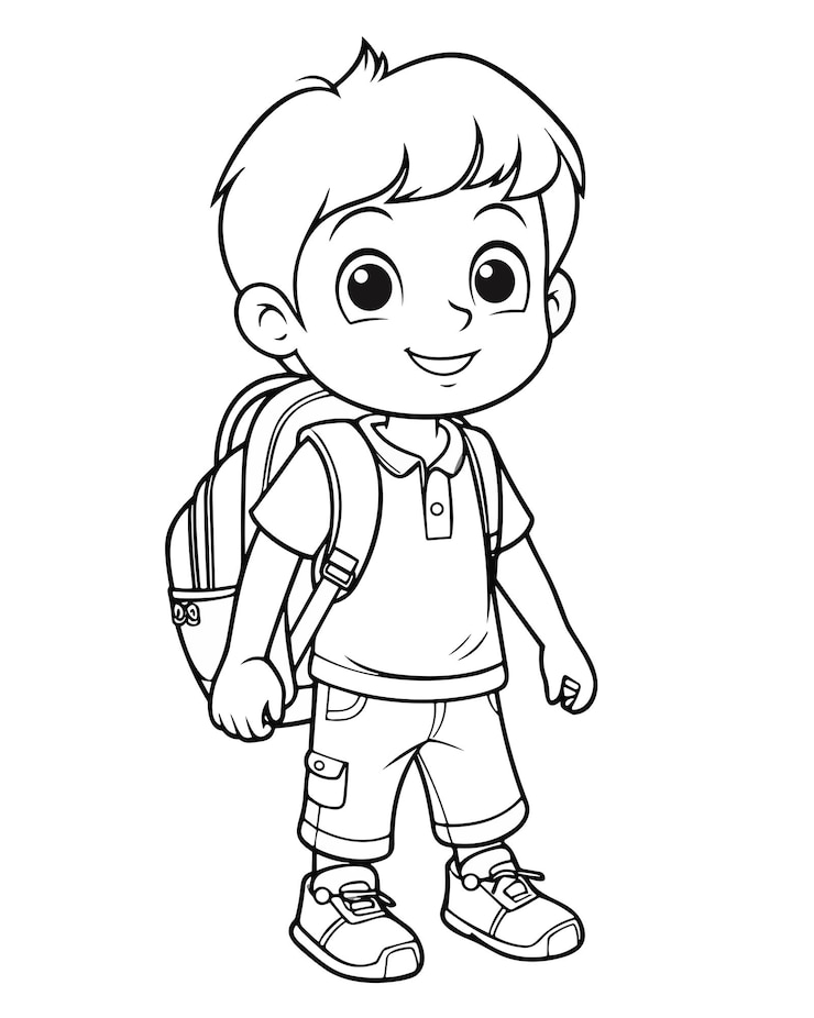 ragazzo pronto per la scuola