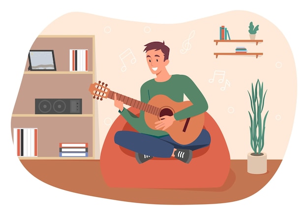 ragazzo suona la chitarra