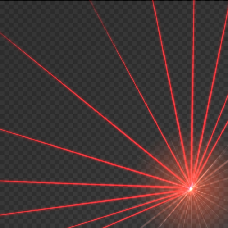 Vettore raggio laser rosso astratto