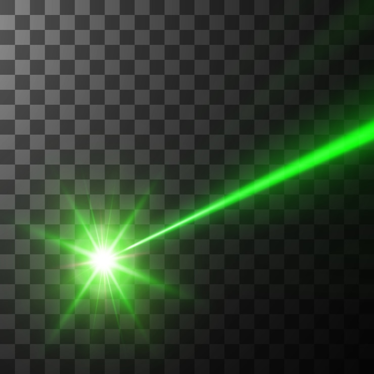 Vettore raggio laser verde,