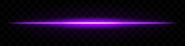 Raggio luminoso viola Effetto di flare orizzontale luminoso Radiante striscia luminosa Illuminazione astratta luminosa Linea luminosa futuristica Energia luminosa Luce dinamica