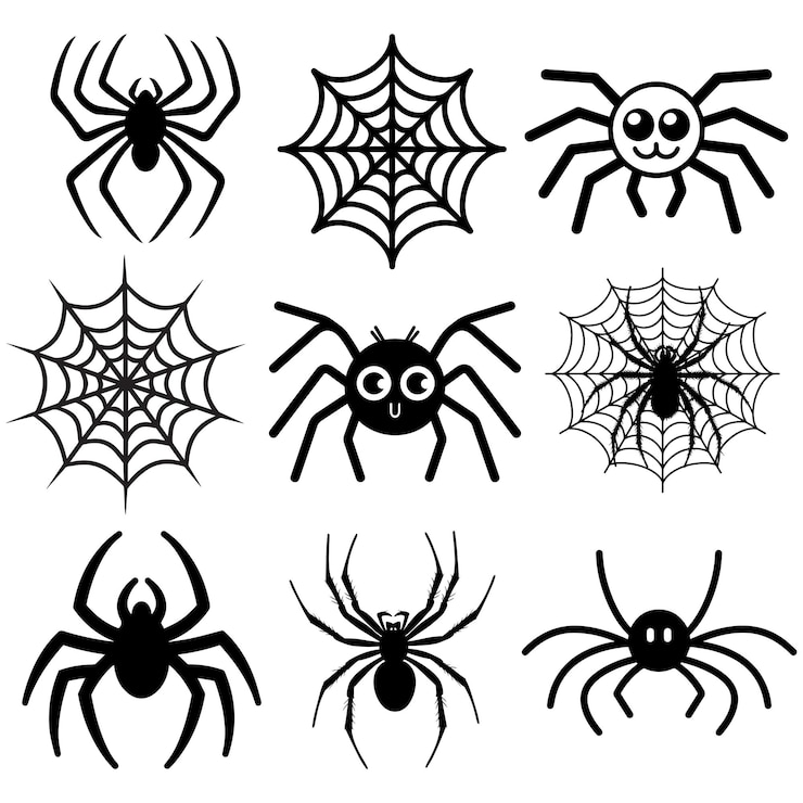 Vettore ragni e ragnatele vettoriali modello doodle senza cuciture sfondo festivo di halloween per tessuti