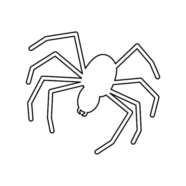 Ragno spaventoso della siluetta nera di Halloween di Doodle