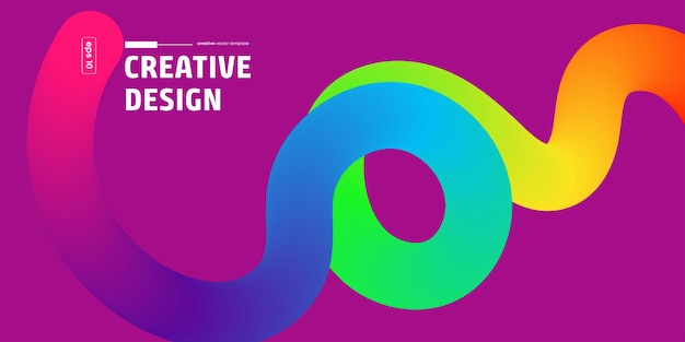 Rainbow Curve Design modello vettoriale colorato sfondo