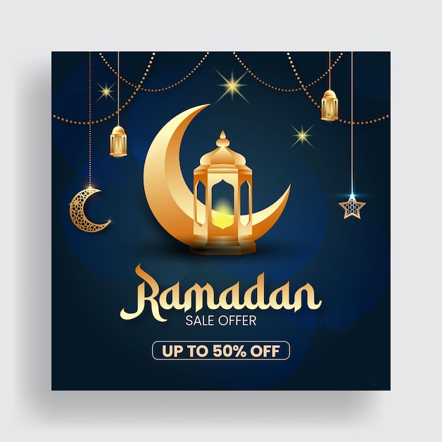 Ramadan e Eid offrono vendite di feste tradizionali islamiche Instagram post o social media post banner