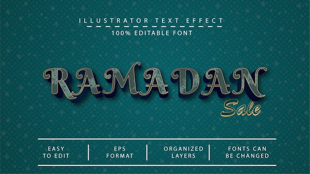 ramadan kareem 3d effetto testo modello modificabile disegno vettoriale