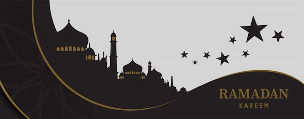 Ramadan kareem banner design. sfondo islamico. illustrazione
