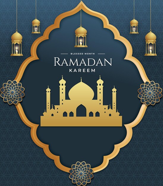 Ramadan kareem festa islamica bellissimo disegno di saluto