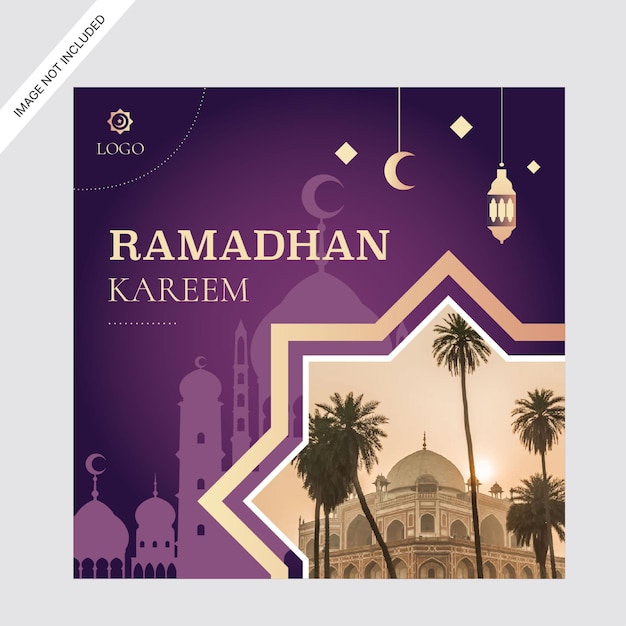 Ramadan Kareem promozione sui social media template di progettazione di post Instagram