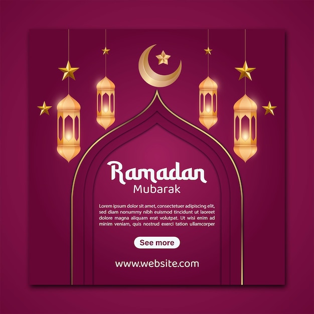 Ramadan Mubarak Festa islamica Religiosa Saluto sui social media o post dsign Modelli