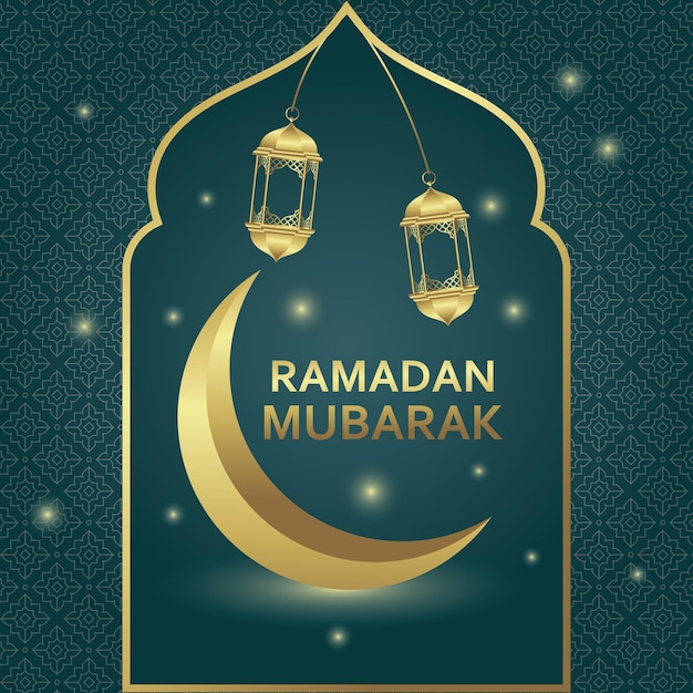 Ramadan Mubarak Luna bellissima illustrazione di sfondo.