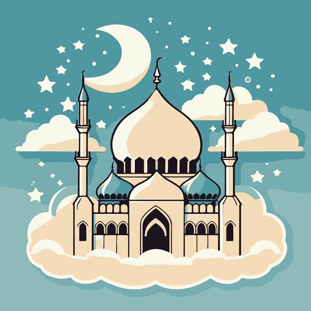 Ramadan Qareem Moschee amichevoli Illustrazioni vettoriali