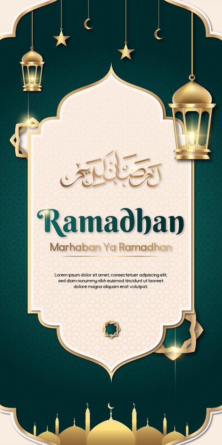 Vettore ramadhan kareem banner design template con moschea d'oro e lanterna