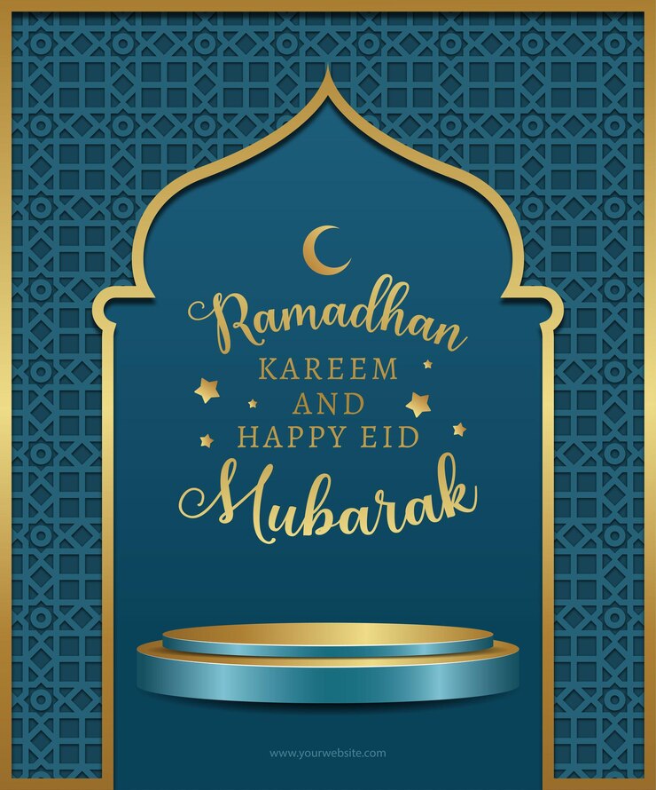 Ramadhan kareem e felice eid mubarak sfondo modello gratuito