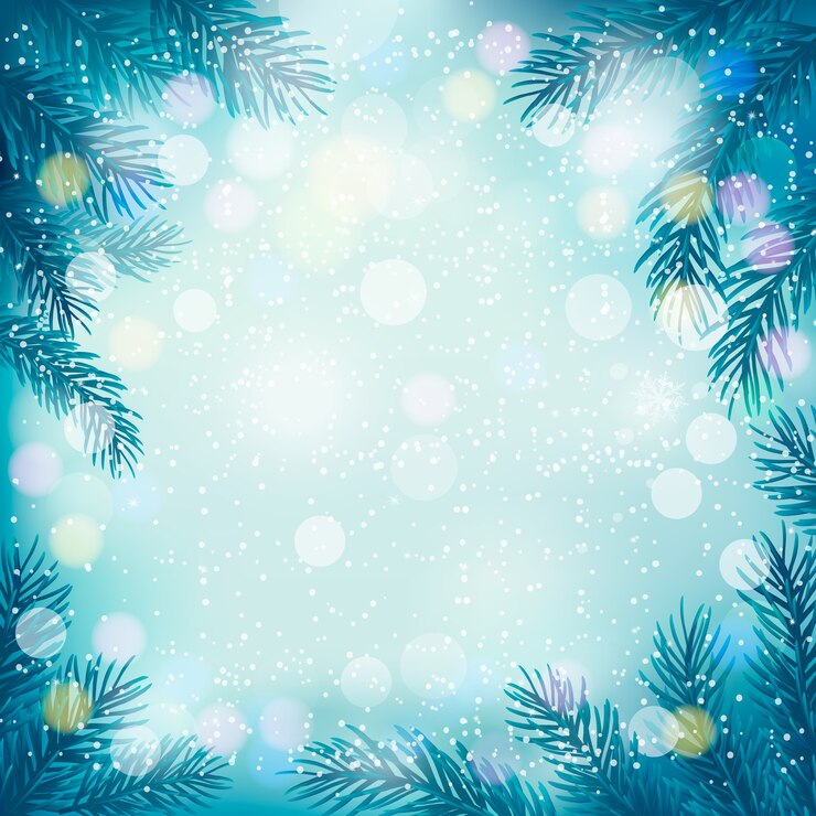 Vettore rami degli alberi e fiocchi di neve