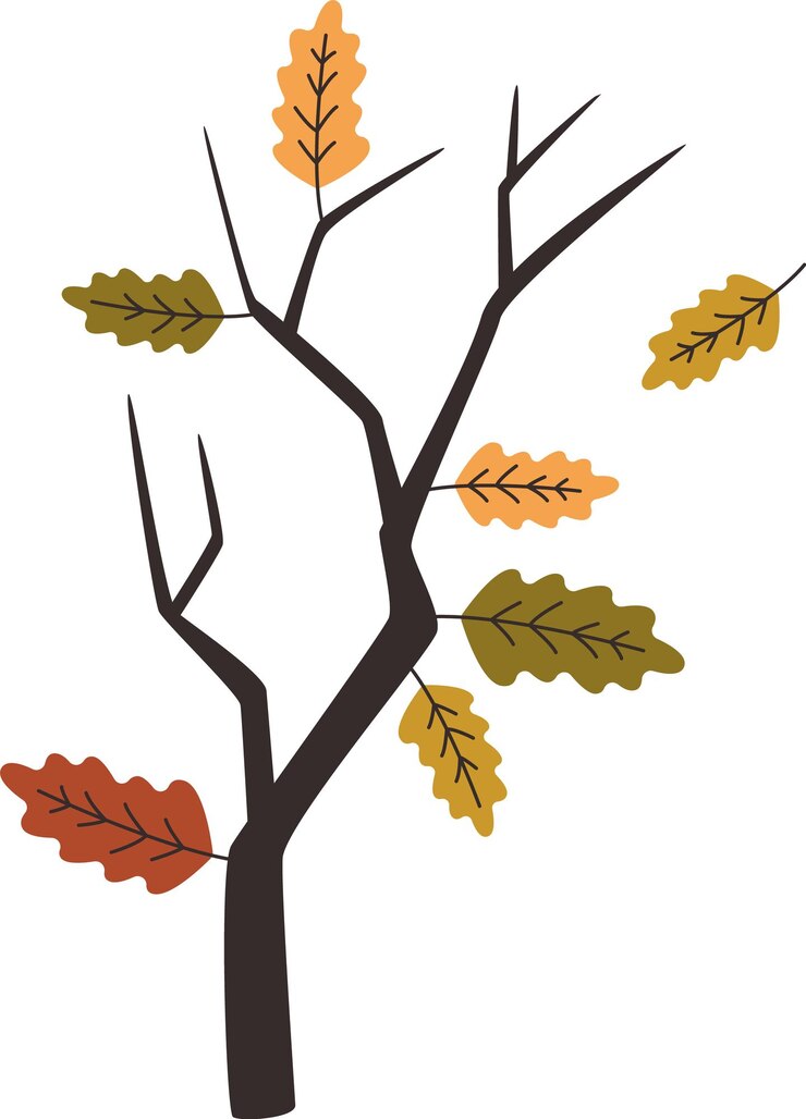 Vettore ramo di albero con foglie