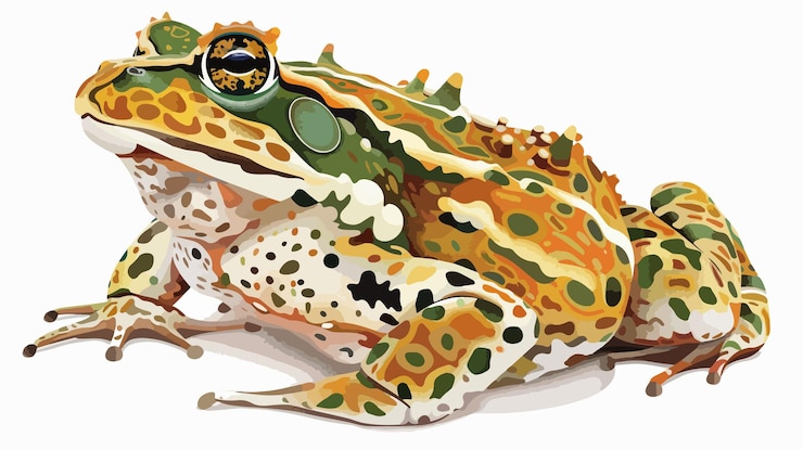Vettore rana argentina a corna ornata rospo ceratophrys ornata