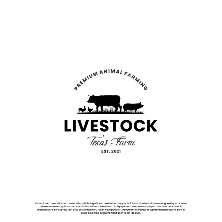 Ranch e farm logo design vintage bestiame logo retrò