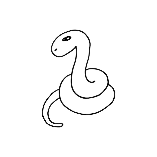 Ratti serpenti squamosi Ratti Doodle Illustrazione vettoriale disegnata a mano Contorno