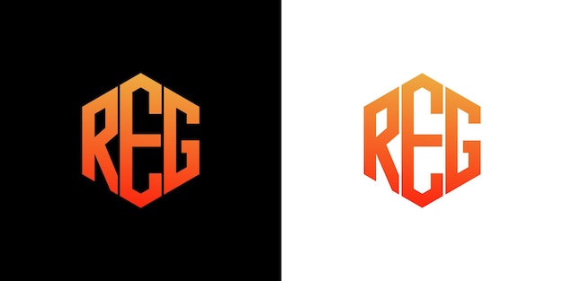 RE Letter Logo Design Modello vettoriale icona monogramma poligonale