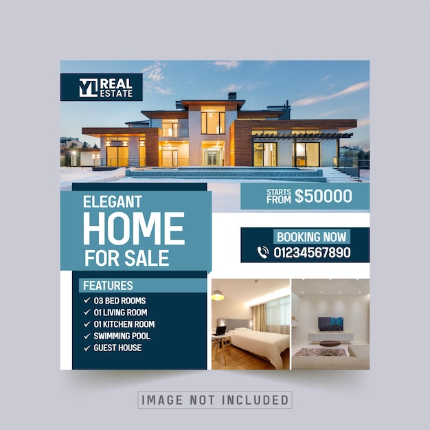 Real Estate House Property Selling Promozionale Social Media Post e Banner Design