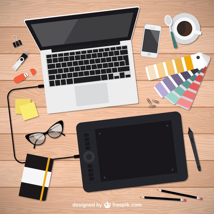 Vettore realistici strumenti di progettazione grafica