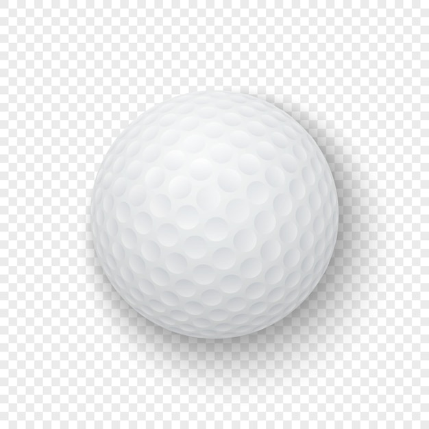 realistico 3d bianco classico pallina da golf icona primo piano isolato