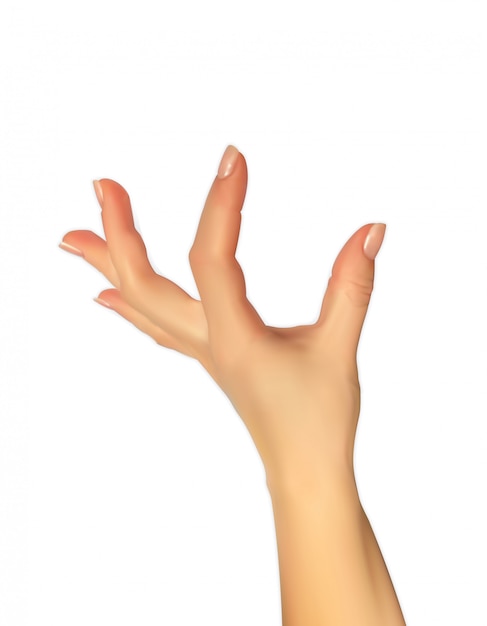 Realistico 3D Silhouette di mano che mostra la dimensione delle dita, la capacità di inserire qualcosa