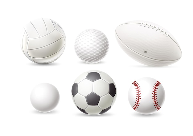 Realistico baseball golf pallavolo rugby calcio e set di palloni da calcio Attrezzatura atletica