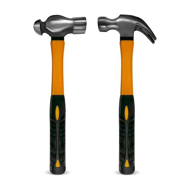 Realistico dettagliato 3D Hammer Set Vector