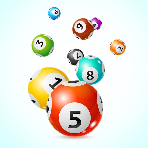 Realistico dettagliato 3d Lotto Ball concetto sfondo carta vettore