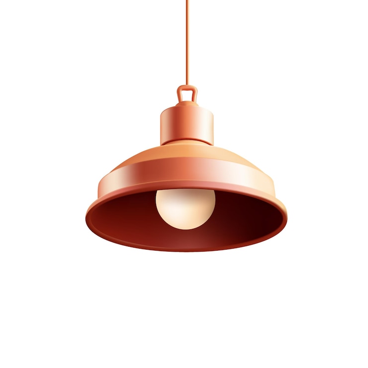 Vettore realistico lampadario appeso marrone in stile loft 3d per concetti interni concetti pubblicitari