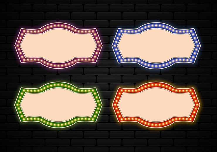 Realistico retro luce cartellone di sfondo