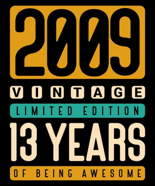 Realizzata nel 2009 Vintage Letterign 13 anni di essere fantastica festa di compleanno in edizione limitata retrò