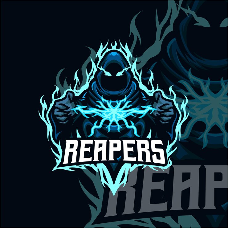 Reaper masscot logo esport premium vector