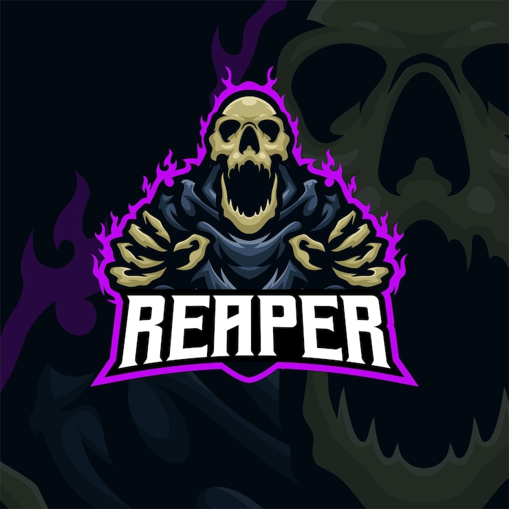 Reaper masscot logo illustrazione vettore premium