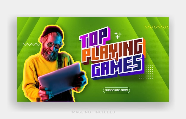 Recensione del gioco, miniatura del canale YouTube e design del banner web
