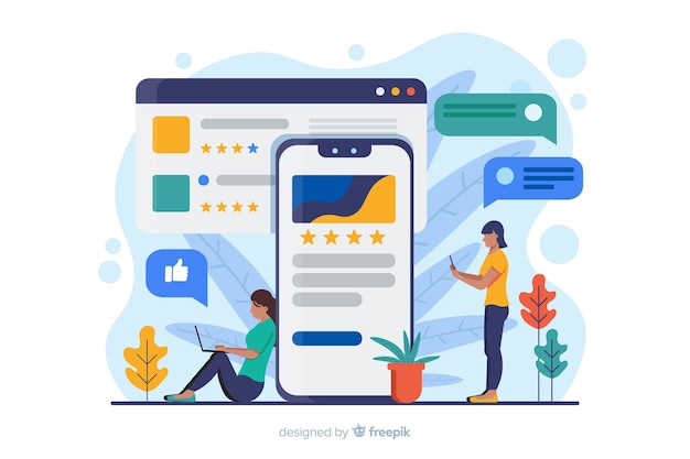 Recensioni concetto per landing page