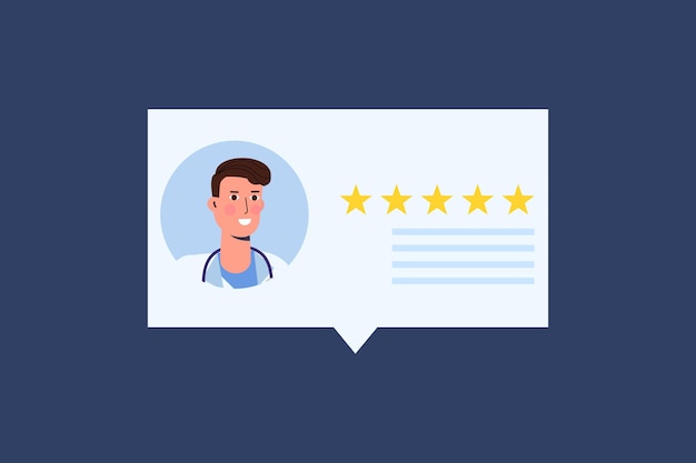 Recensioni mediche online Scegli il medico per il concetto di consultazione Illustrazione vettoriale