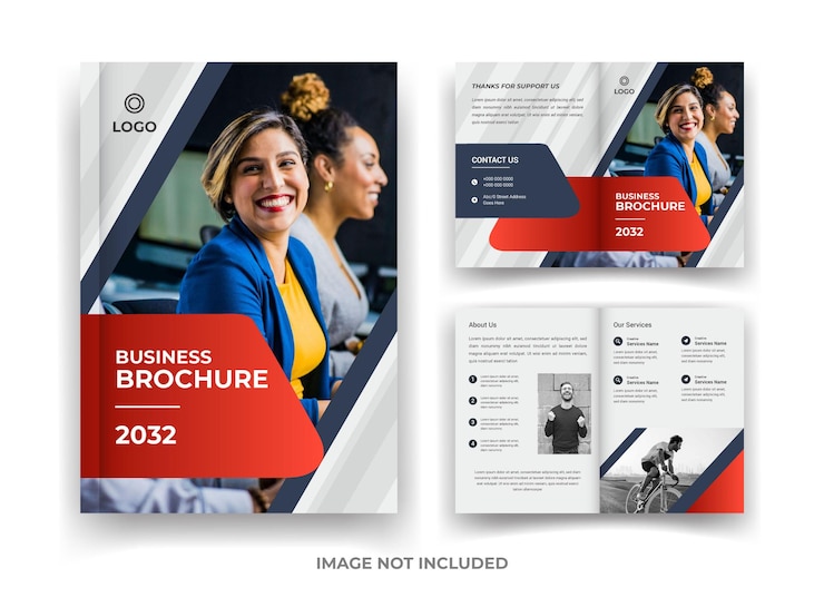 Red and Black 04 Page Business Brochure Design e report annuale e modello di rivista