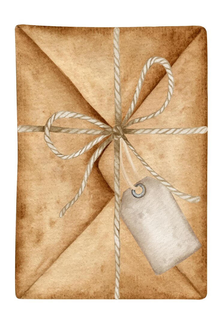 Vettore regalo busta vintage ad acquerello