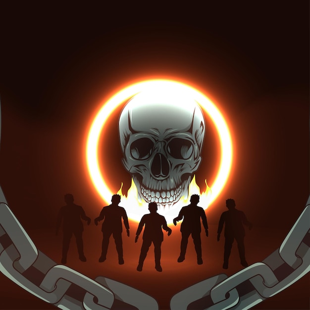 Regno di teschi e vampiri illustrazione vettoriale