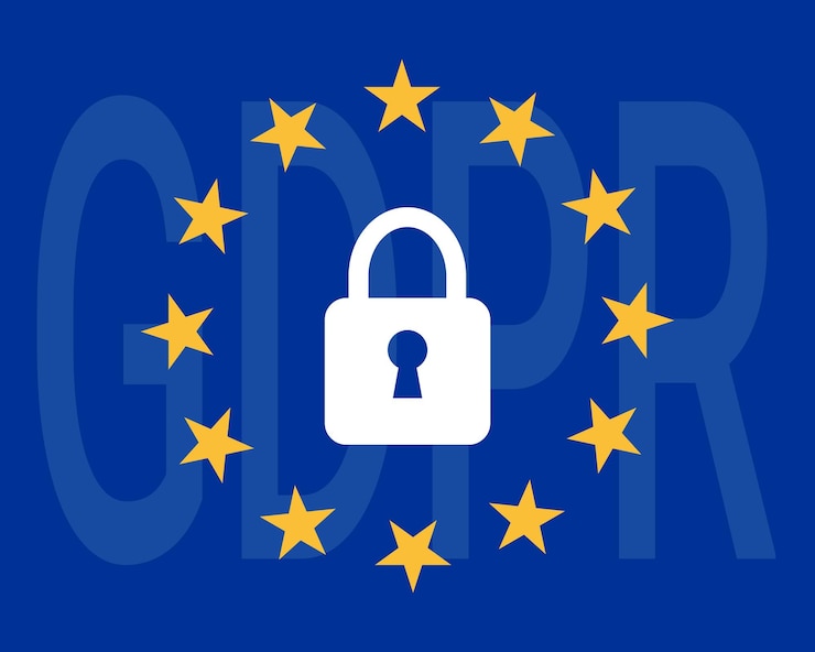 Vettore regolamento generale sulla protezione dei dati gdpr illustrazione del vettore del lucchetto
