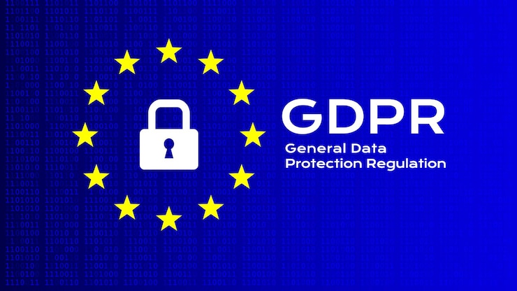 Vettore regolamento generale sulla protezione dei dati. sfondo vettoriale con testo e icone.