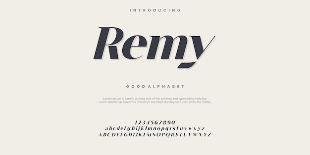 Remy font alfabeto Minimal moderni caratteri urbani per il logo della marca ecc.
