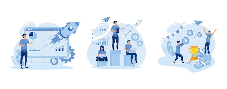 Vettore rendere il profitto concetto astratto illustrazione vettoriale vendite digitali previsione gestione finanziaria promozione vettore piatto illustrazione moderna