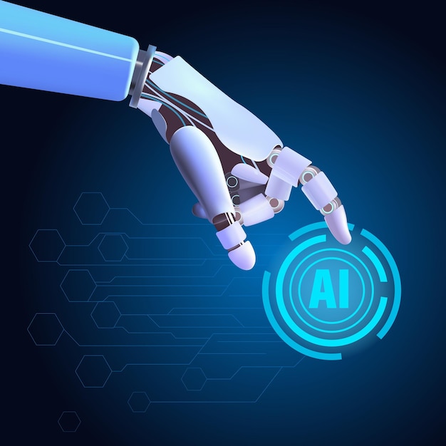 Rendering 3D di intelligenza artificiale Robot AI e ricerca cyborg Sviluppo di tecnologie fo