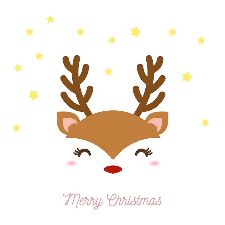 Vettore renne carine per natale