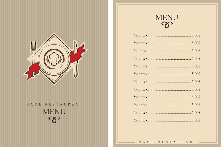 Vettore restaurant menu design