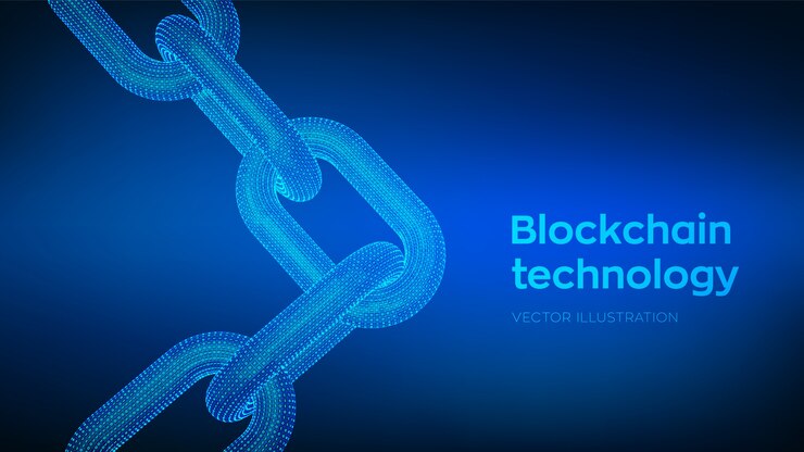 Vettore resto con codice binario, concetto blockchain,